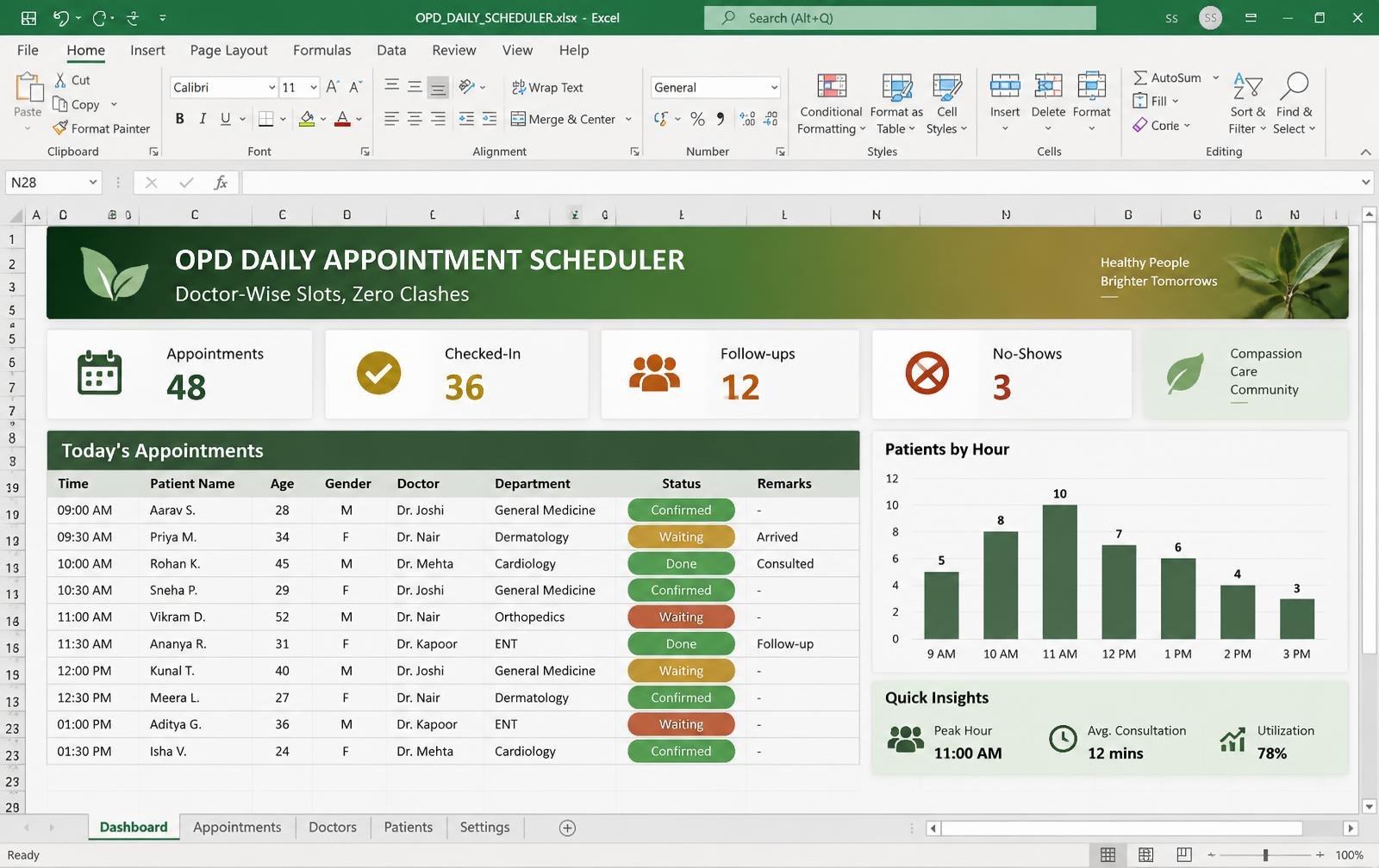 OPD Daily Appointment Scheduler dashboard preview